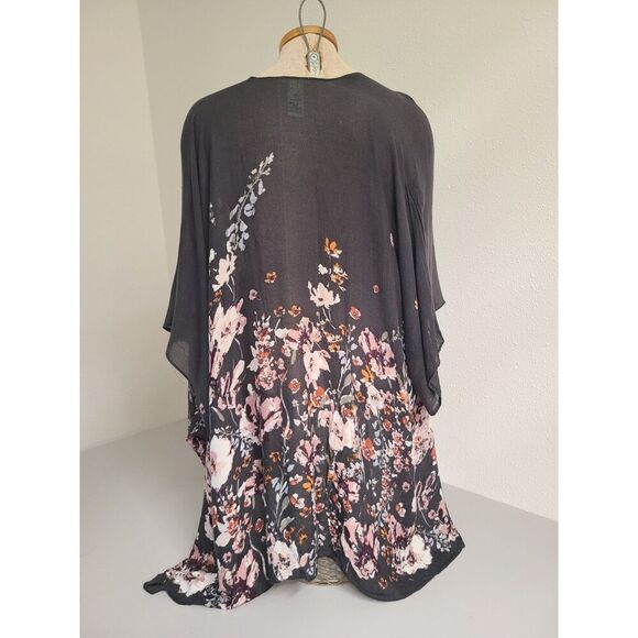 Maurices Moody Floral Lightweight Kimono Soft Rayon Lounge Girl Era One Size - Picture 4 of 8